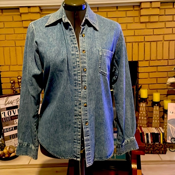 Christian Tarpani Tops - CHRISTIAN TRAPANI 100% Cotton denim blouse
